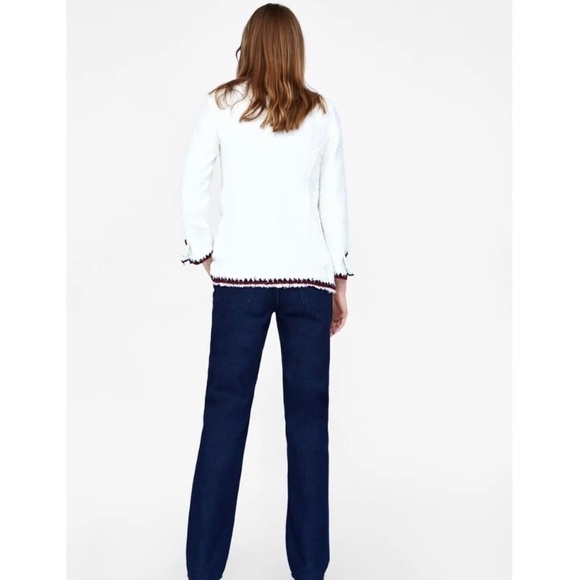 ZARA Tweed Boucle with Gem Blazer S - Picture 4 of 15